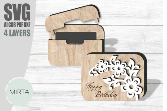 Download Floral Gift Card Holder Svg, Laser - Gift card holder Collection