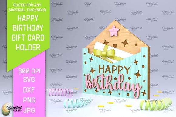 Download Birthday Gift Card Holder Laser Cut - Premium Resources
