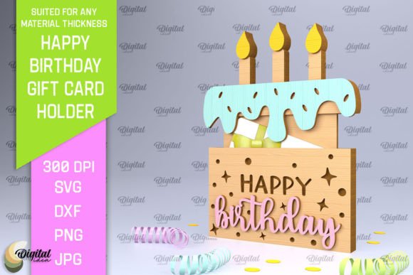 Download Birthday Gift Card Holder Laser Cut - Premium Resources